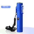 The waterproof rechargeable lighter for survival in blue.