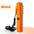 The waterproof rechargeable lighter for survival in orange.